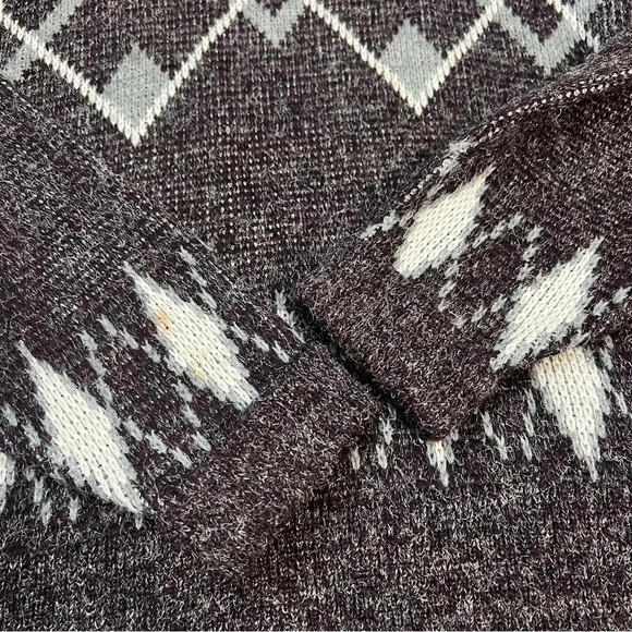 Le Tigre Argyle Acrylic Knit Pullover Sweater XL - Picture 4 of 7